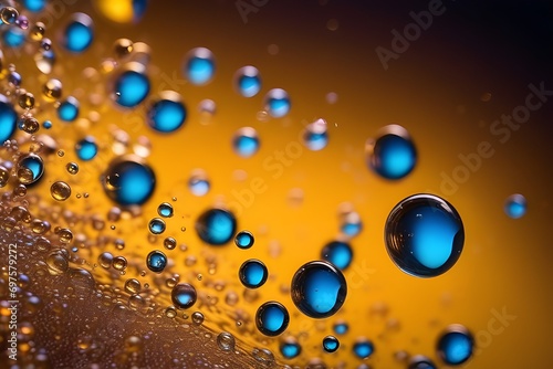 Macro shot that captures the intricate dance of bubbles in the soda, background image, generative AI