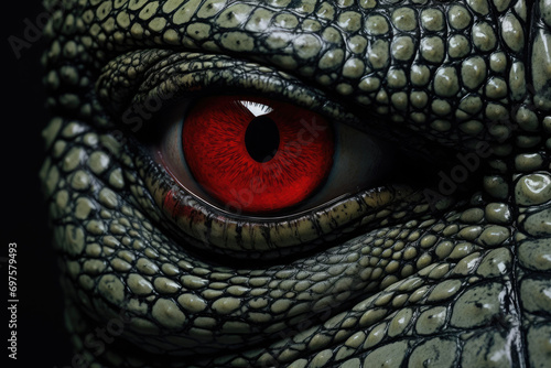Close up of reptile eye. Ai generative art photo