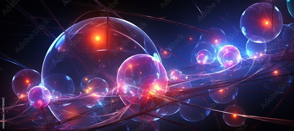Ethereal Orbs. A Captivating Abstract Background with Beautiful Floating Spheres Ethereal Orbs. A Captivating Abstract Background with Beautiful Floating Spheres
