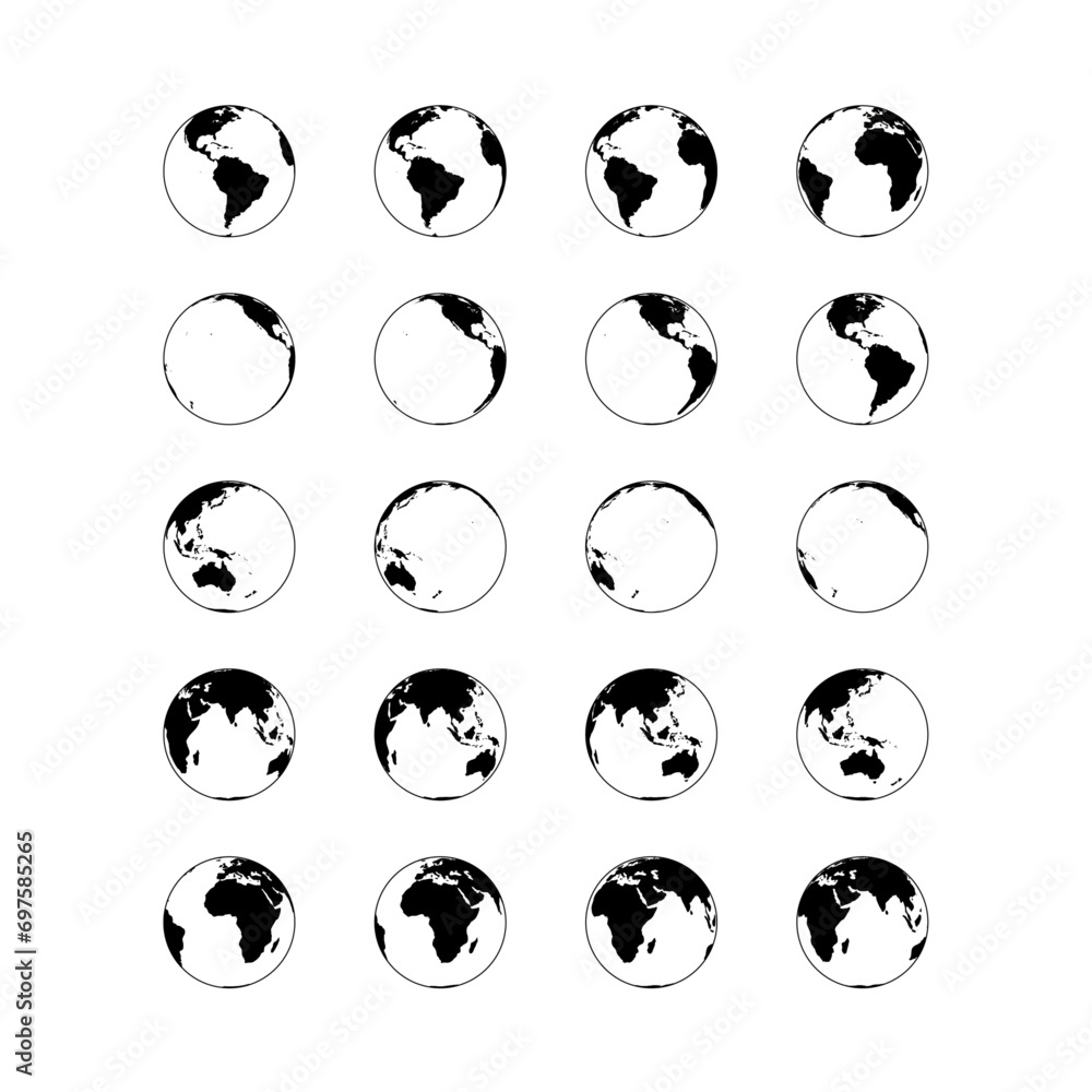 World icons set. You can easily use this set in vector format with different aspects of the planet Earth in your work. World icons set. You can easily use this set in vector format with different aspects of the planet Earth in your work.