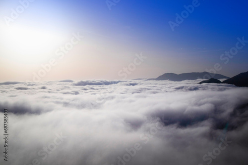 The fog rising in the valley early in the morning © fotografiche.eu