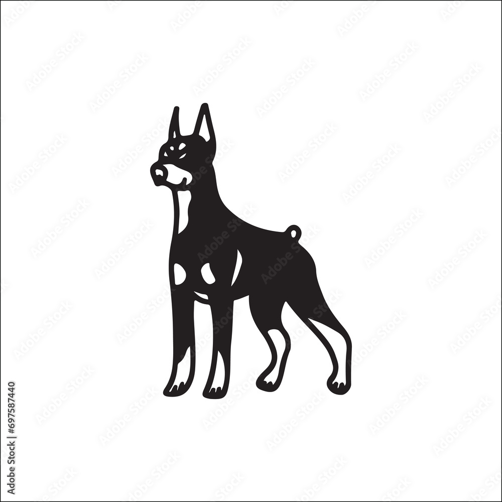 scary black dog vector illustration