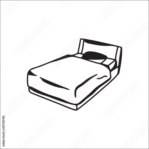 concept big bed vector illustration