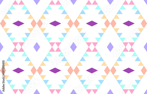 Ethnic southwest tribal navajo ornamental seamless pattern fabric colorful design for textile printing 