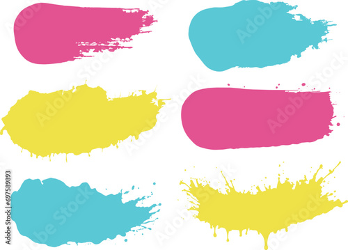 ブラシストローク6種セット　カラフル