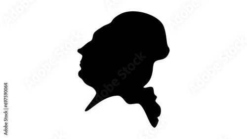 Jacques Necker, black isolated silhouette
