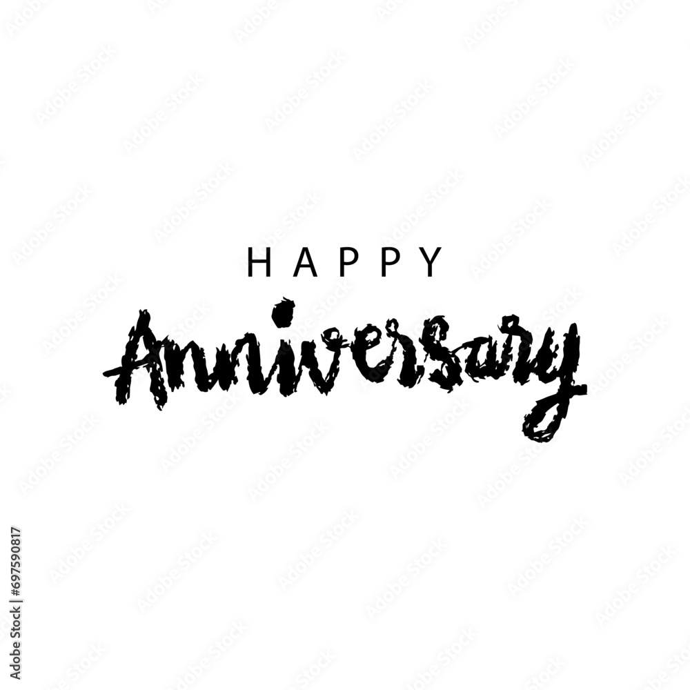 Happy anniversary lettering. Hand drawn calligraphy. Vector illustration. Happy anniversary lettering. Hand drawn calligraphy. Vector illustration.