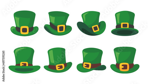 A green top hat with a gold belt. Elements for st.patrick's day festival