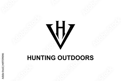 V H initial logo design  photo