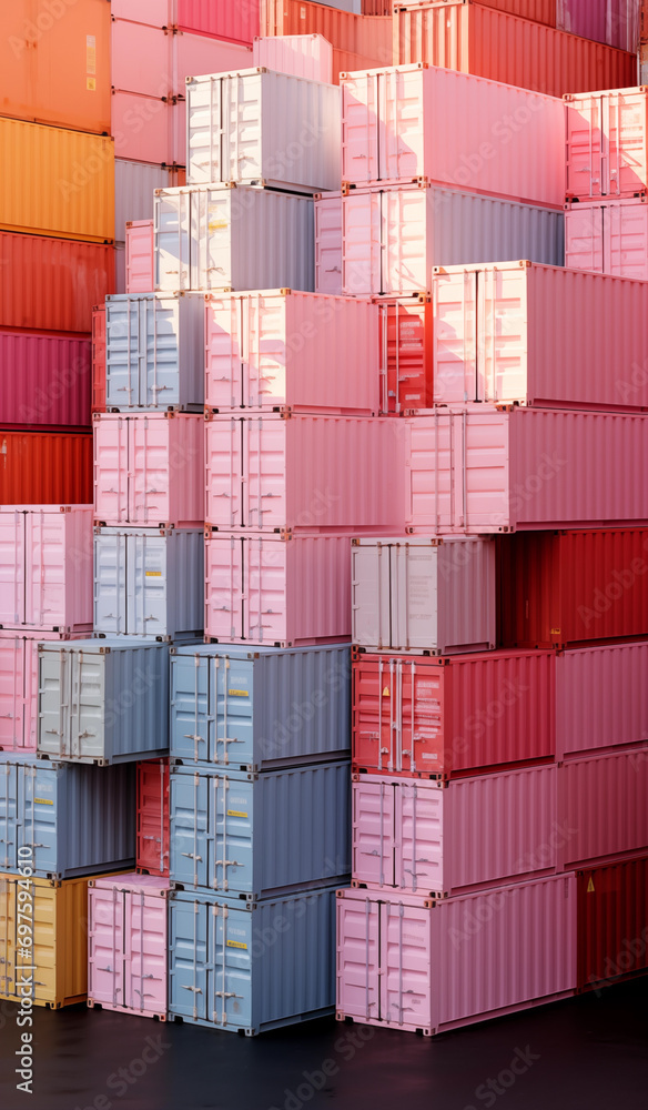 Fototapeta premium pink containers at the port