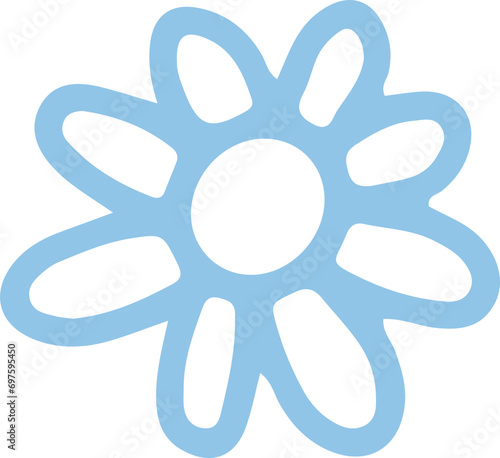 Sketch drawing cozy hygge scandinavian doodle vector flower