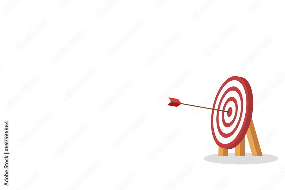 Arrow hits the center. Business challenge failure and success concept Arrow hits the center. Business challenge failure and success concept