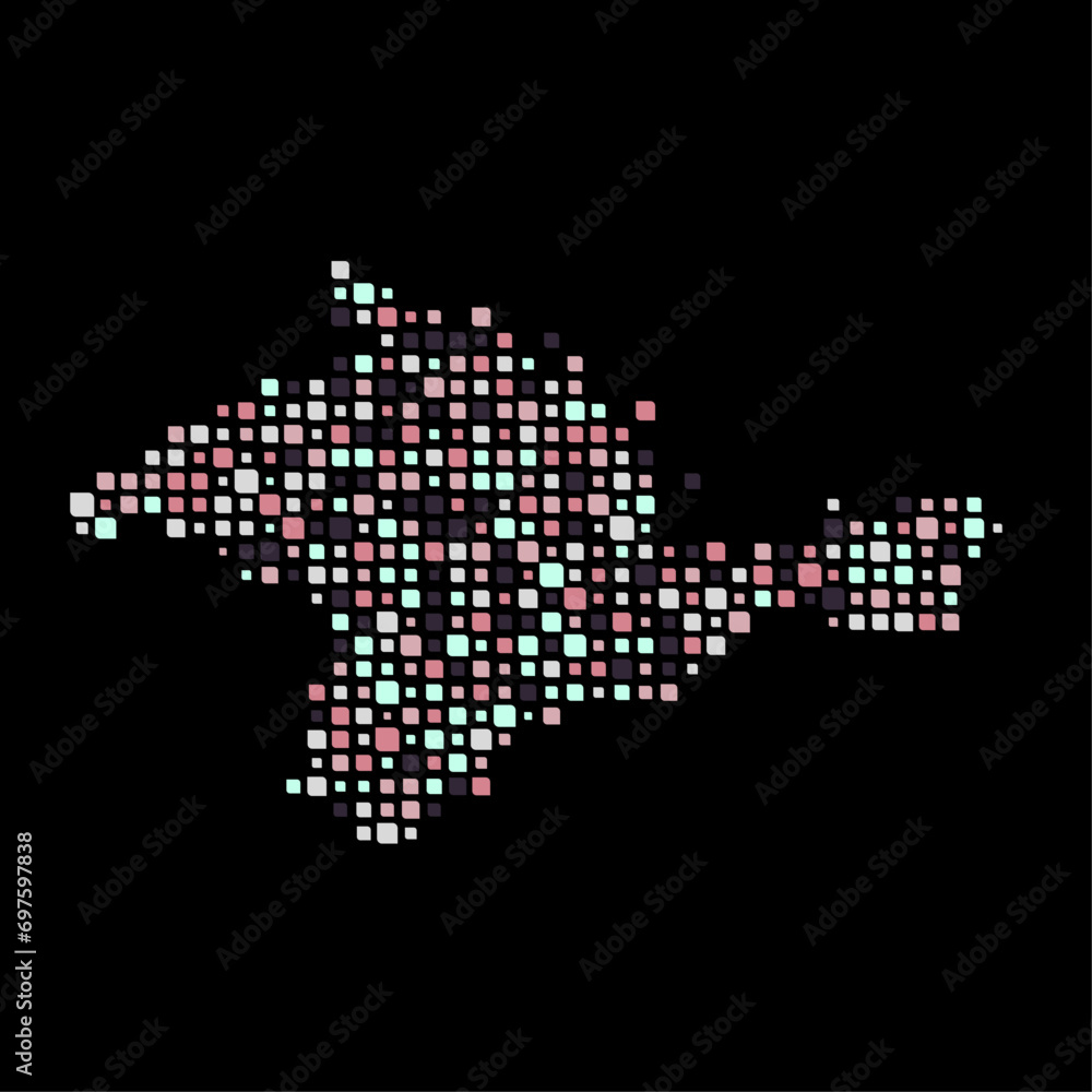 Crimea Silhouette Pixelated pattern map illustration