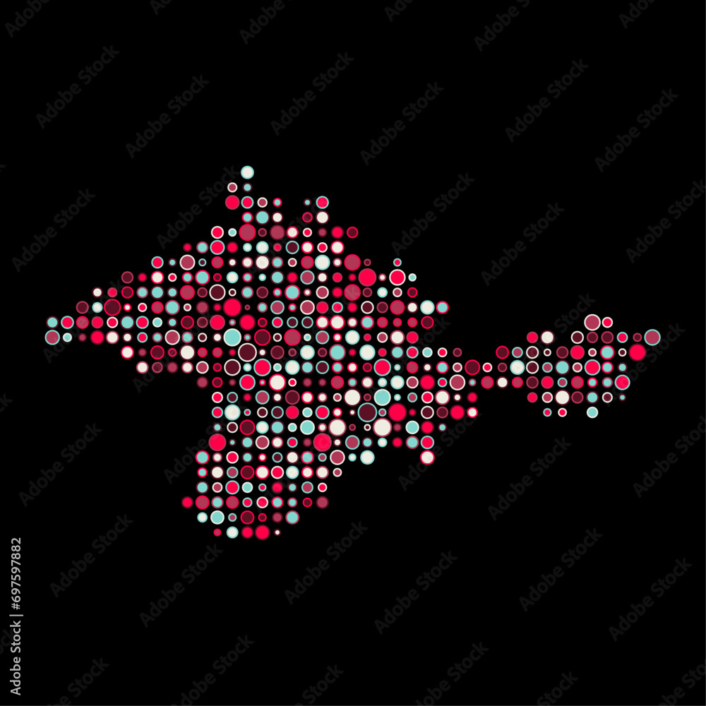 Crimea Silhouette Pixelated pattern map illustration Crimea Silhouette Pixelated pattern map illustration