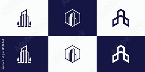 Collection of real estate capital building logo designs