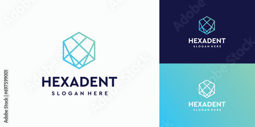 Dental logo design in geometric shape