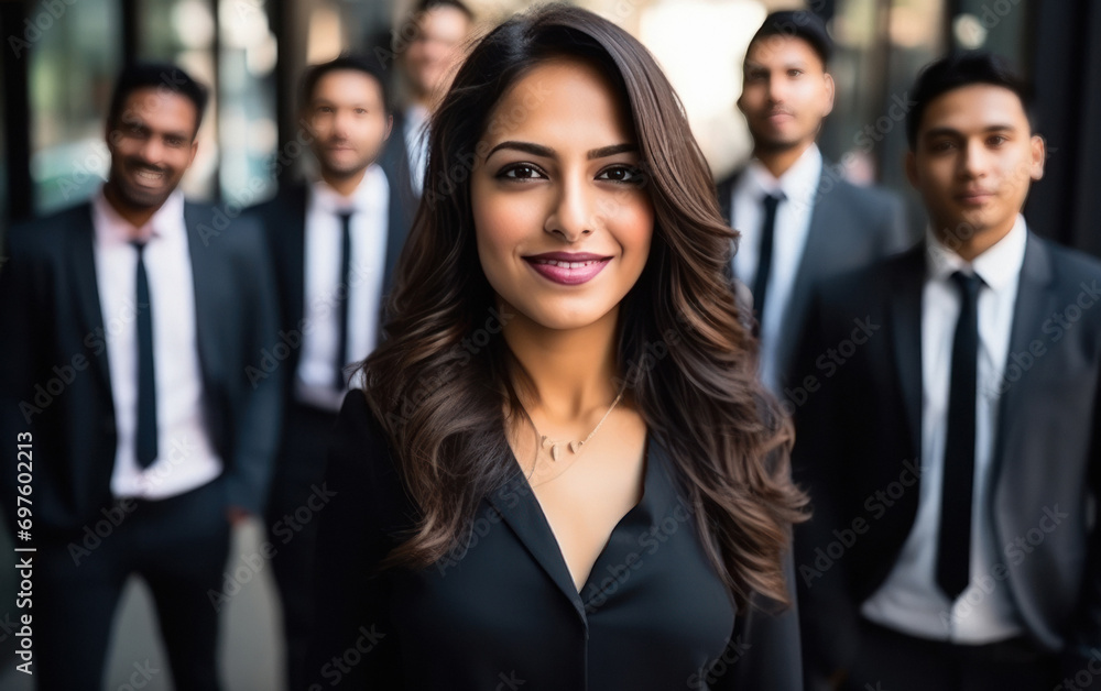 young indian business people standing confidently young indian business people standing confidently