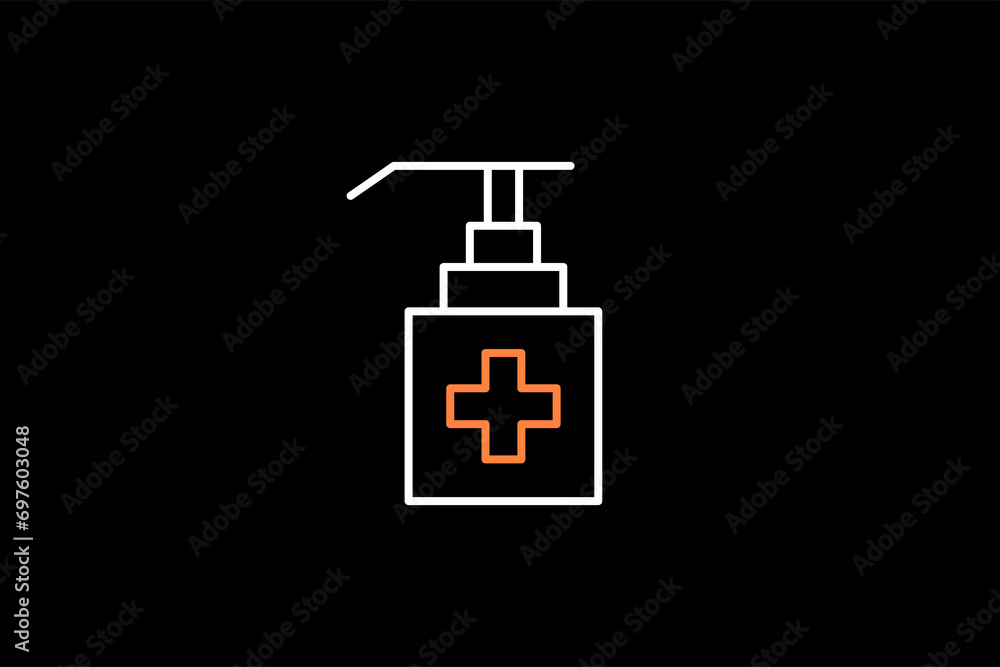 antiseptic illustration in dark style. Flat vector illustration. antiseptic illustration in dark style. Flat vector illustration.