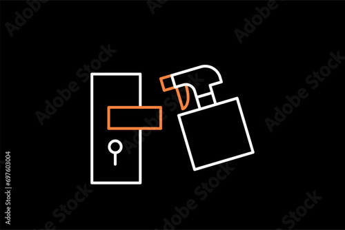 antiseptic illustration in dark style. Flat vector illustration.