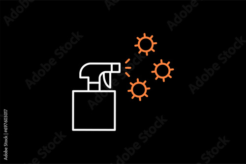 antiseptic illustration in dark style. Flat vector illustration.