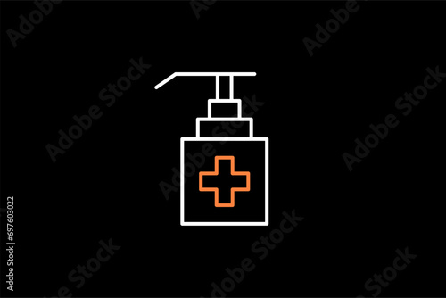 antiseptic illustration in dark style. Flat vector illustration.