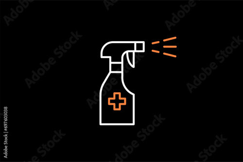 antiseptic illustration in dark style. Flat vector illustration.