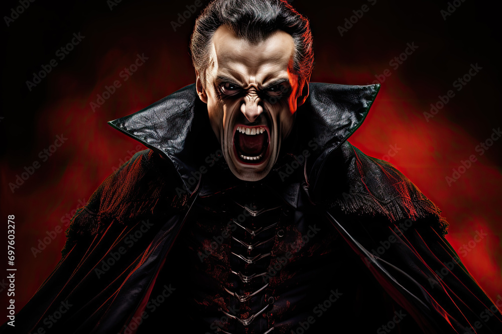 Portrait of a man dressed in a vampire costume. Studio shot Portrait of a man dressed in a vampire costume. Studio shot