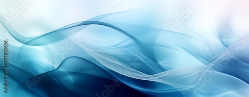 Abstract Blue Wave Background With Semitones. Transparent Wavy Lines for Your Design.
