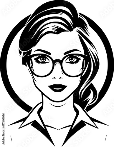 Teacher | Black and White Vector illustration