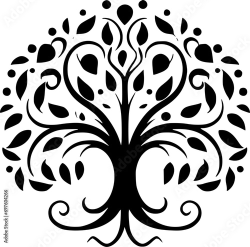 Tree of Life - Minimalist and Flat Logo - Vector illustration
