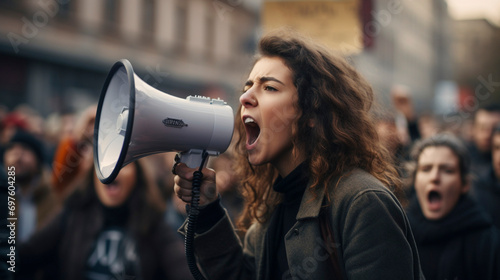 Fierce Dissent: Megaphone Outcry Against Injustice, Generative AI