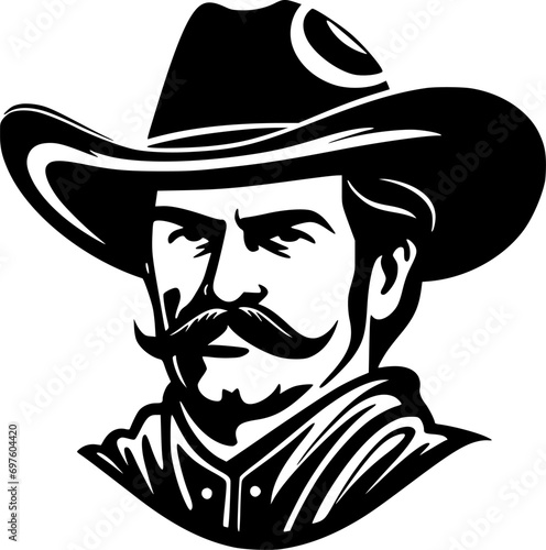 Western | Black and White Vector illustration