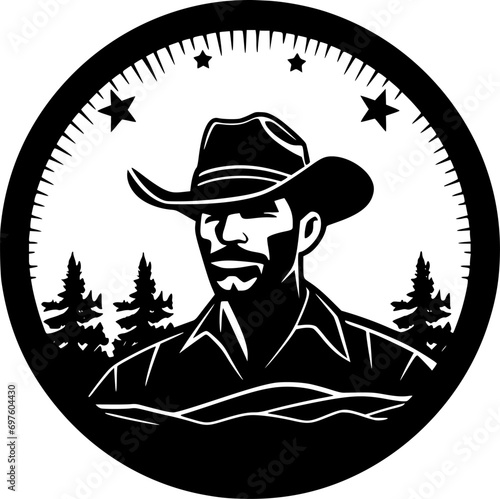 Western - Minimalist and Flat Logo - Vector illustration