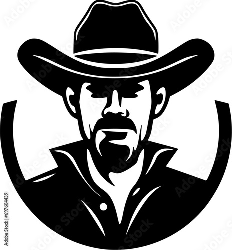 Western - Black and White Isolated Icon - Vector illustration