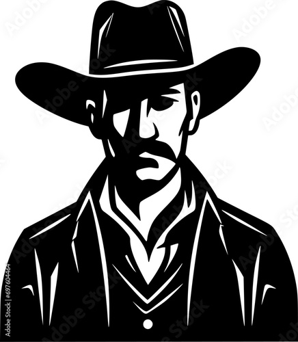 Western | Minimalist and Simple Silhouette - Vector illustration