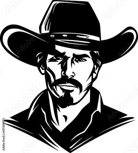 Western | Black and White Vector illustration