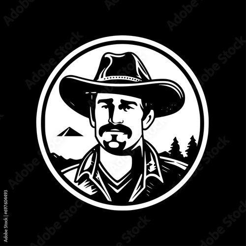 Western | Black and White Vector illustration