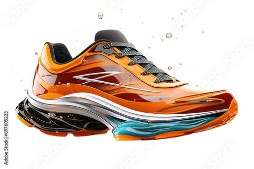 modern sports shoe isolated on PNG Background. Generative Ai.