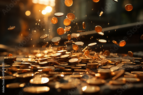 coins falling into the wind © lichaoshu