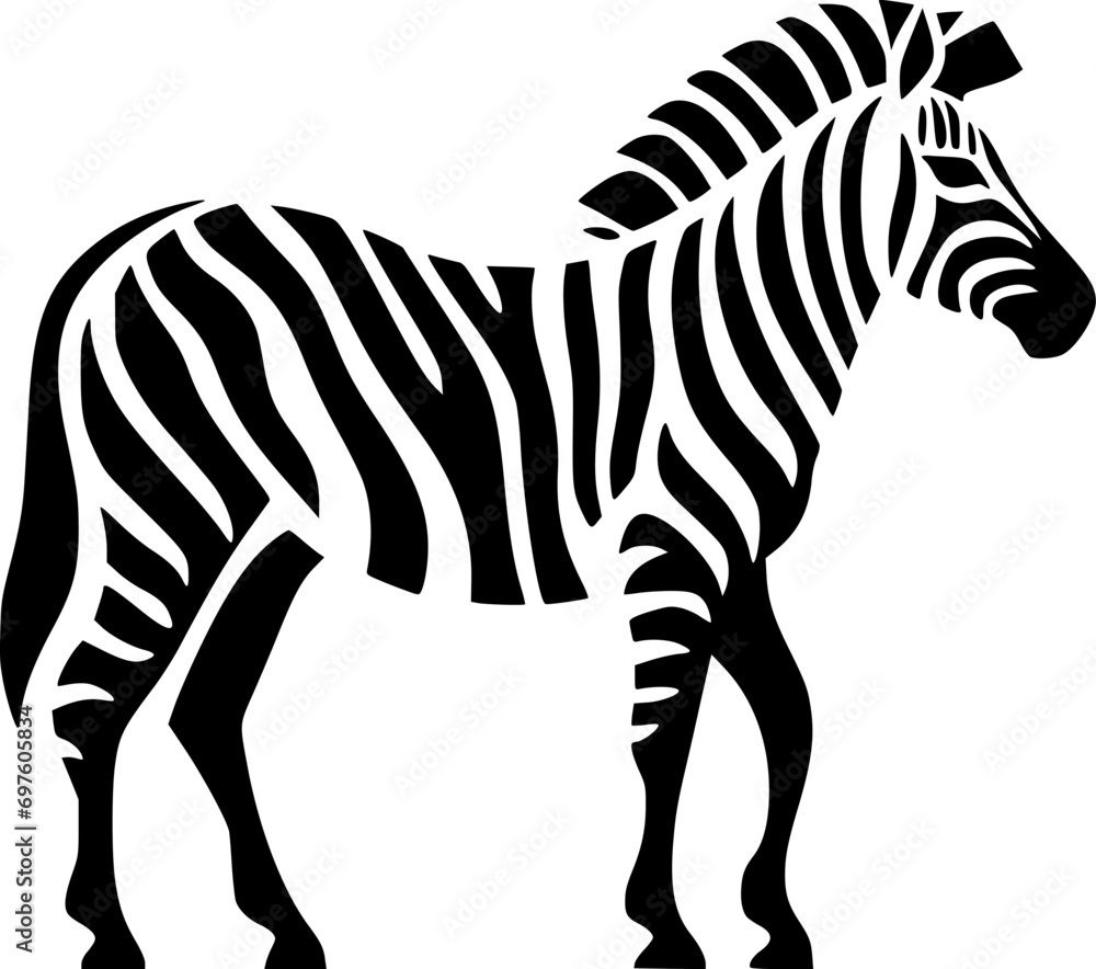 Fototapeta premium Zebra | Minimalist and Simple Silhouette - Vector illustration