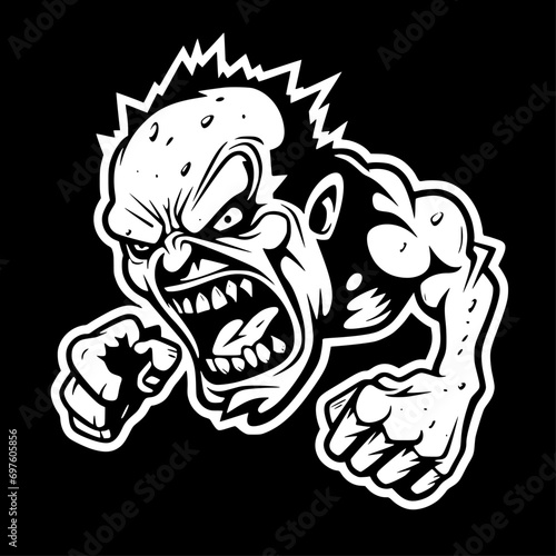 Zombie - Black and White Isolated Icon - Vector illustration