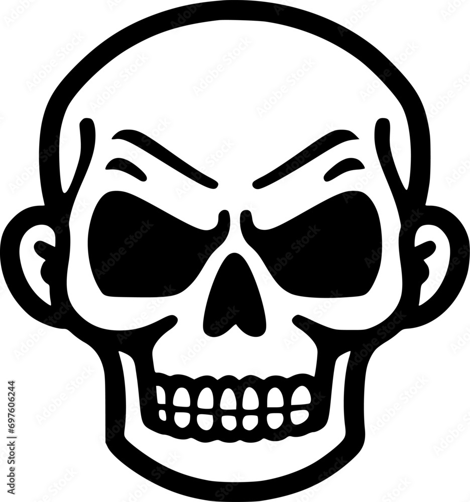 Fototapeta premium Skull | Black and White Vector illustration