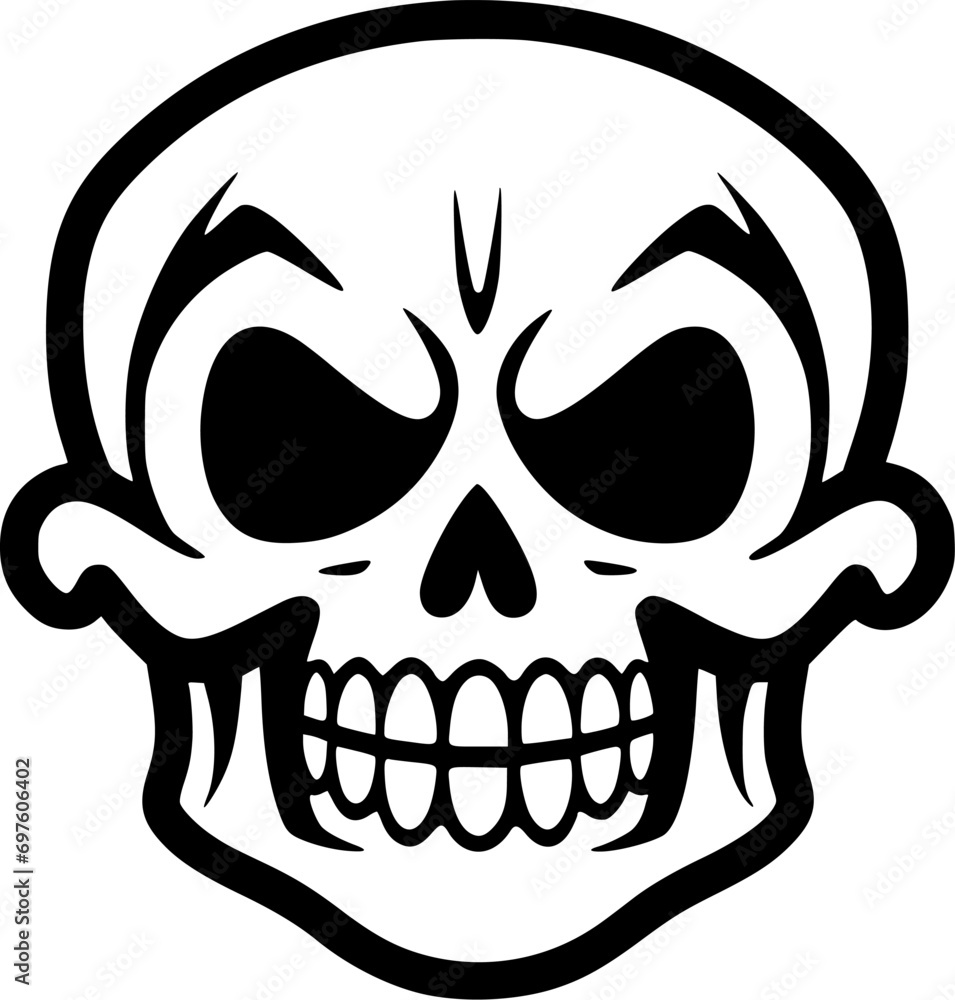 Fototapeta premium Skull | Black and White Vector illustration