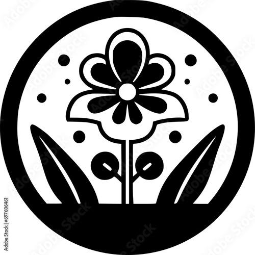 Spring | Black and White Vector illustration