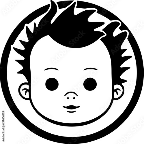 Baby - Black and White Isolated Icon - Vector illustration