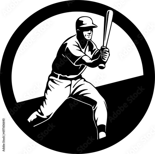 Baseball | Minimalist and Simple Silhouette - Vector illustration