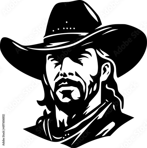 Cowboy | Minimalist and Simple Silhouette - Vector illustration