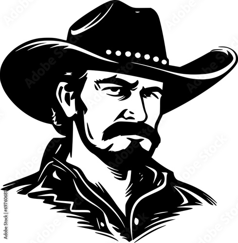 Cowboy | Minimalist and Simple Silhouette - Vector illustration