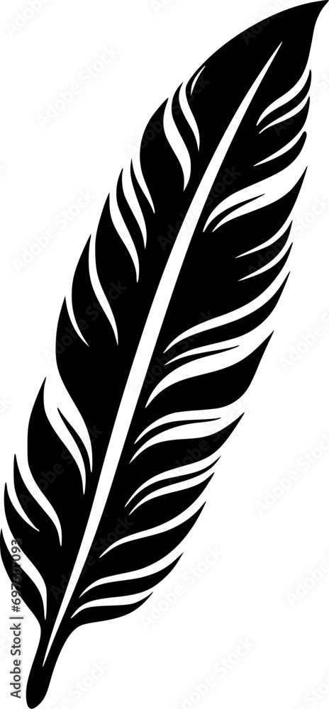 Feather | Black and White Vector illustration Feather | Black and White Vector illustration