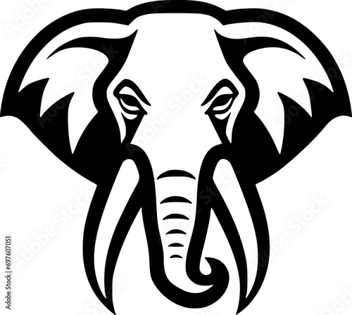 Elephant | Black and White Vector illustration